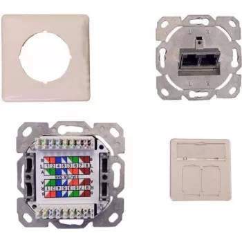 IT-BUDGET SPAR-PACK 10x priză de date Cat.6A 2 porturi RJ45, intrare cablu orizontală, PoE+, alb pur ZAA90ITBDDRW