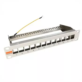 Patch panel gol IT-BUDGET 10 inch pentru module keystone - 12 porturi - ecranat - 1U - neechipat - gri (90ITB10MT12PG)