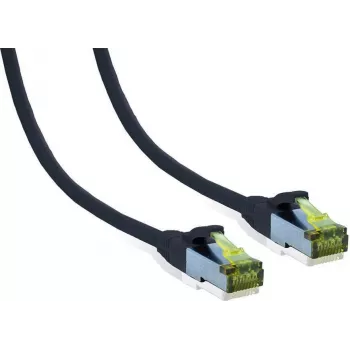 IT-BUDGET Cablu patch Premium cupru masiv Cat.6A cu cablu brut Cat.7, S/FTP, 600 MHz, 10G, PoE+, LSZH, negru, 10 m 90ITB6A7PK10S