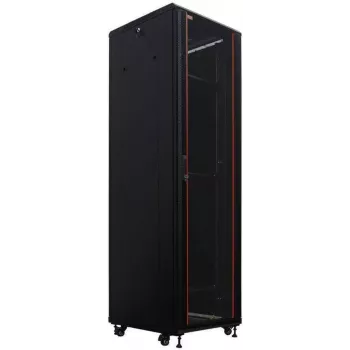 Dulap de rețea 19 inch IT-BUDGET SRK, 38U, 600x800 mm, ușă din sticlă/oțel, flatpack, negru 90ITB19SRK3868GSN