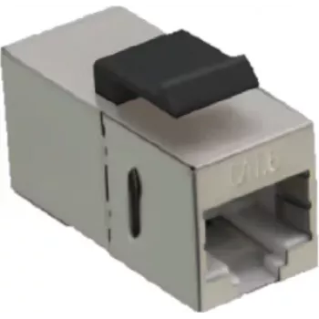 Cuplaj modul RJ45 IT-BUDGET Cat. 6A ecranat, compact, snap-in, argintiu 90ITBMK6AS