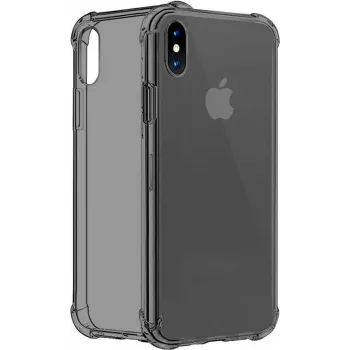Husă din silicon cu patru colțuri CYOO pentru Apple iPhone XS Max - transparent/neagră