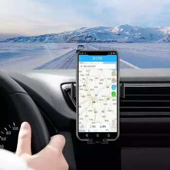 Suport auto cu încărcare wireless CYOO CY120792 Qi 15W cu clemă automată și rotație 360°