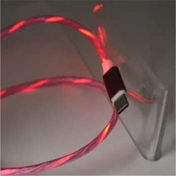 Cablu de încărcare Micro USB CYOO Flow Light 1 m roz cu efect de lumină curgătoare CY121350