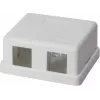 Carcasă de priză de date IT-BUDGET pentru montaj aparent pentru 2 module RJ45 Keystone - albă 90ITBAKPG2P