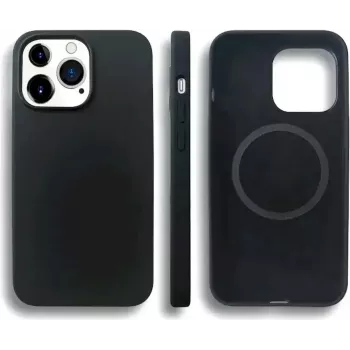 Husă din silicon lichid CYOO pentru iPhone 15 Pro, neagră (CY123282)