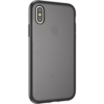 Husă din silicon CYOO Dot Back pentru Apple iPhone XS Max - transparent/neagră