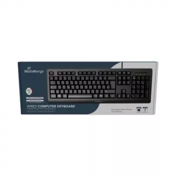 Tastatură cu fir USB 2.0 QWERTY italiană MediaRange MROS109-IT, neagră
