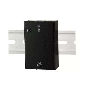 Adaptor EXSYS EX-1321-WT USB 3.2 Gen1 la Gigabit Ethernet, cu kit pentru șină DIN, carcasă metalică
