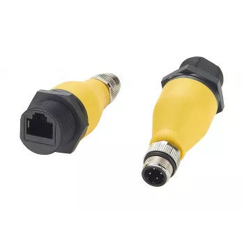Adaptor industrial EXSYS EX-49524 M12 D-Code 4 pini tată la RJ45 mamă, IP67, Fast Ethernet