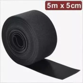 Bandă cu arici Quadrios 24CA310, 5 m x 5 cm, neagră, coliere de cablu reutilizabile pentru legare și gestionarea cablurilor