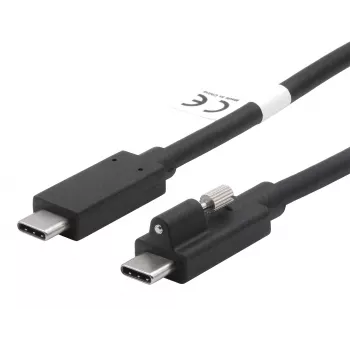 Cablu USB-C EXSYS USB 3.2 Gen 2x1 1m negru cu blocare cu șurub unic (EX-K1595V-1.0)