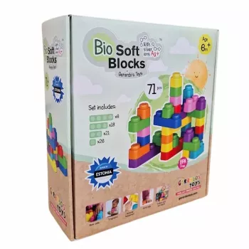 Set de cuburi moi de construcție Gerardo's Toys, 71 piese, spumă EVA, multicolor