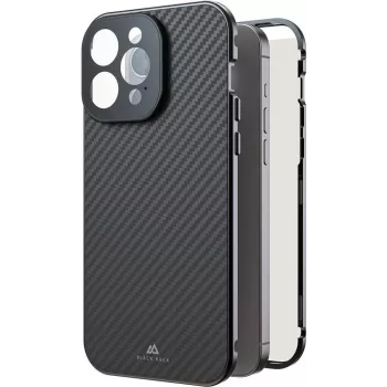 Husă Black Rock Cover 360° din sticlă pentru Apple iPhone 16 Pro Max, fibră de carbon veritabilă (00228101)