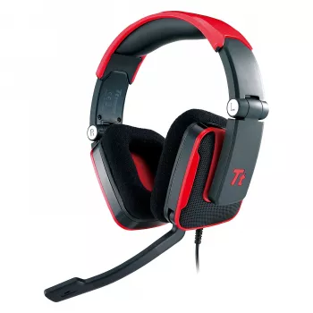 Căști gaming Thermaltake Tt eSPORTS SHOCK, Royal Red, cu fir 3,5 mm, over-ear, microfon retractabil, pliabile