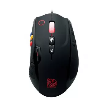 Mouse gaming laser Thermaltake Tt eSPORTS VOLOS, 8200 DPI, 14 butoane, cu fir, negru