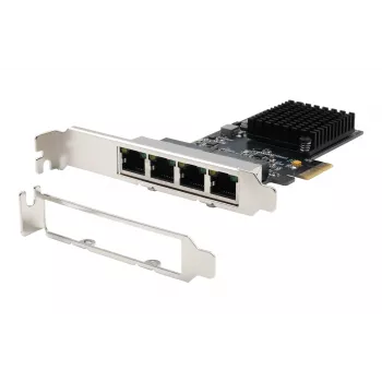 Placă de rețea EXSYS EX-6083 PCIe x4 Gigabit Ethernet cu 4 porturi Low Profile