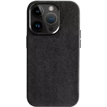 Husă CYOO Alcantara pentru iPhone 15 Pro neagră (CY123274)