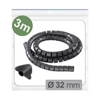 Manta de cablu împletită Quadrios 25CA740, PET extensibil, negru, 3 m, pentru fascicule de 25-32 mm