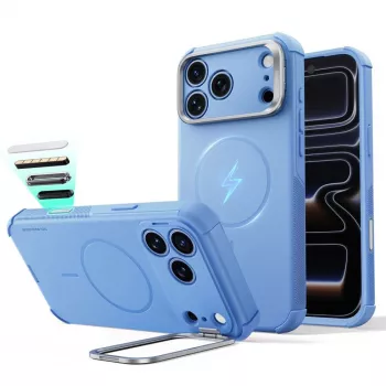 Husă ESR Cyber Tough Kickstand MagSafe pentru iPhone 17 Pro Max / 18 Pro Max, albastru deschis
