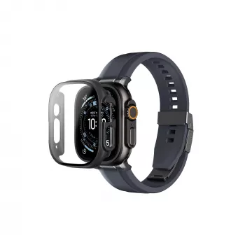 Carcasă de protecție completă AMAZINGTHING Radix cu sticlă călită pentru Apple Watch Ultra 3 49mm - neagră