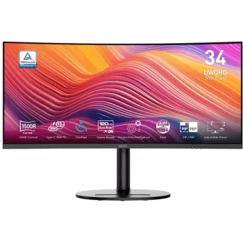 Monitor PC curbat MSI Modern MD342CQPDE 34 inch UWQHD 120Hz cu USB-C 98W PD, KVM Switch și difuzoare integrate