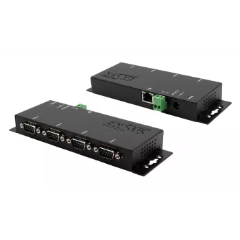 Server de dispozitive seriale EXSYS EX-6164, 4 porturi RS-232, Ethernet la serial, metal, 10/100 Mbps, Virtual COM