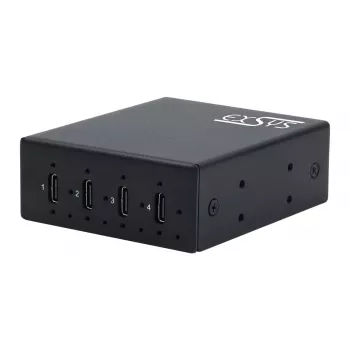 Hub industrial metalic USB 3.2 Gen 2x1 cu 4 porturi EXSYS EX-12274HMS, 10Gbps, ESD 15KV, montaj pe perete/șină DIN