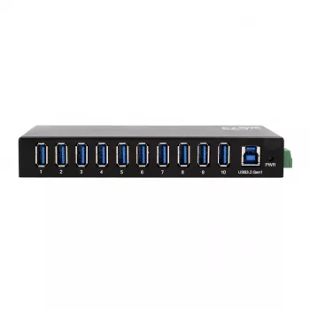 Hub USB 3.2 Gen 1 cu 10 porturi EXSYS EX-11290HMS cu sursă de alimentare 12V/5A