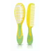 Set perie și pieptene pentru bebeluși Kidsme - peri moi, fără BPA, ergonomic, alb/gri