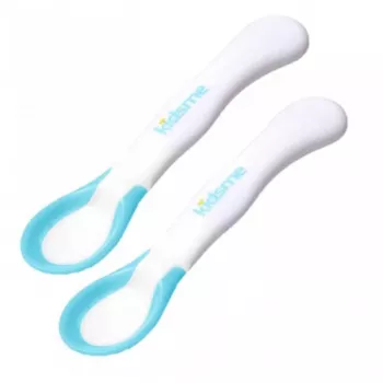 Linguri de hrănire cu indicator de temperatură Kidsme (pachet de 2), acvamarin, 6+ luni