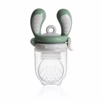 Hrănitor de alimente Kidsme Large, gri - dispozitiv pentru fructe și legume pentru bebeluși, 6+ luni, pungă din silicon, fără BPA