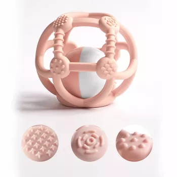 Minge de dentitionare din silicon Kidsme, roz