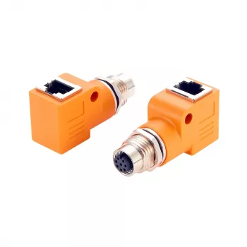 Adaptor M12 codificat A cu 8 pini mamă la RJ45 mamă 90° EXSYS EX-49503