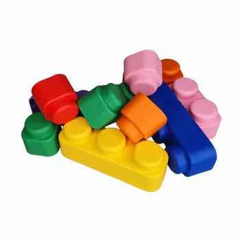 Set de cuburi moi de construcție Gerardo's Toys GT3108, 10 piese, spumă EVA, multicolor