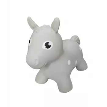 Jucărie săltăreață cal gri Gerardo's Toys pentru copii de la 12 luni, gonflabilă cu pompă, suportă până la 50 kg, pentru interior și exterior