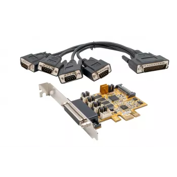 Placă serială RS-232 EXSYS EX-44354 PCIe cu 4 porturi și suport Low Profile, chipset FTDI