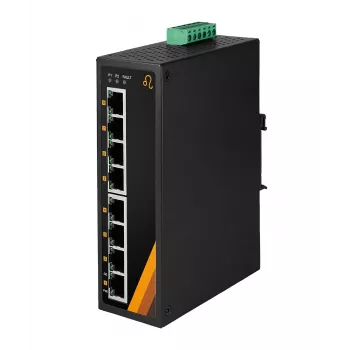 Switch industrial EXSYS EX-6226POE Gigabit PoE+ cu 8 porturi, 12-36VDC, șină DIN