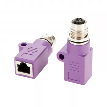 Adaptor Ethernet industrial EXSYS M12 D-Code 4 pini mamă la RJ45 mamă EX-49521