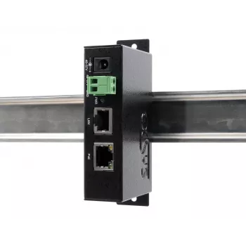 Injector Gigabit PoE++ EXSYS EX-6008POE, 60W, IEEE 802.3bt, intrare 48-57V DC cu bloc de borne, montaj pe șină DIN/perete