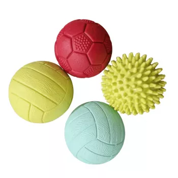 Set de mingi de masaj și senzoriale pentru bebeluși Gerardo's Toys GT7710, 4 piese, texturi și culori asortate, de la 6 luni