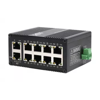 Switch industrial Mini Gigabit PoE+ cu 10 porturi EXSYS, administrat web (EX-62036MPOE)