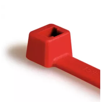Colier de cablu HellermannTyton T30R-PA66-RD roșu cu dinți interiori, 150 mm x 3,5 mm, PA66, 100 bucăți 111-03004