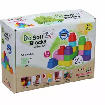 Set de cuburi moi de construcție Gerardo's Toys GT3104, 21 piese, spumă EVA, multicolor, pentru copii de la 6 luni