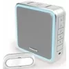 Set de sonerie fără fir Honeywell DC915SGL, rază de acțiune 200 m, 90 dB, 8 melodii, argintiu/gri