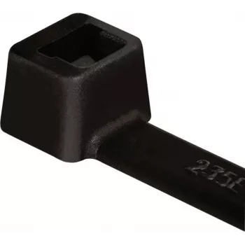 Colier de cablu HellermannTyton T40R PA66W negru 175 x 4 mm, pachet de 100 111-01625