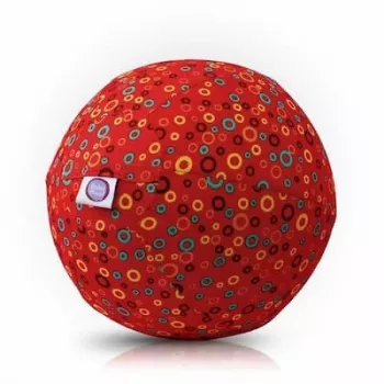 Balon din latex BUBA BLOON Bubabloon cu husă din material textil, Circles roșu