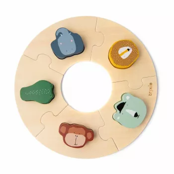Puzzle educativ din lemn Trixie 36-158 pentru copii de la 12 luni