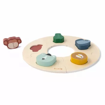 Puzzle educativ din lemn Trixie 36-158 pentru copii de la 12 luni