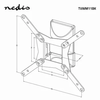 Suport TV de perete complet mobil Nedis pentru ecrane de 32-65 inch, 35 kg, VESA până la 400x400, negru